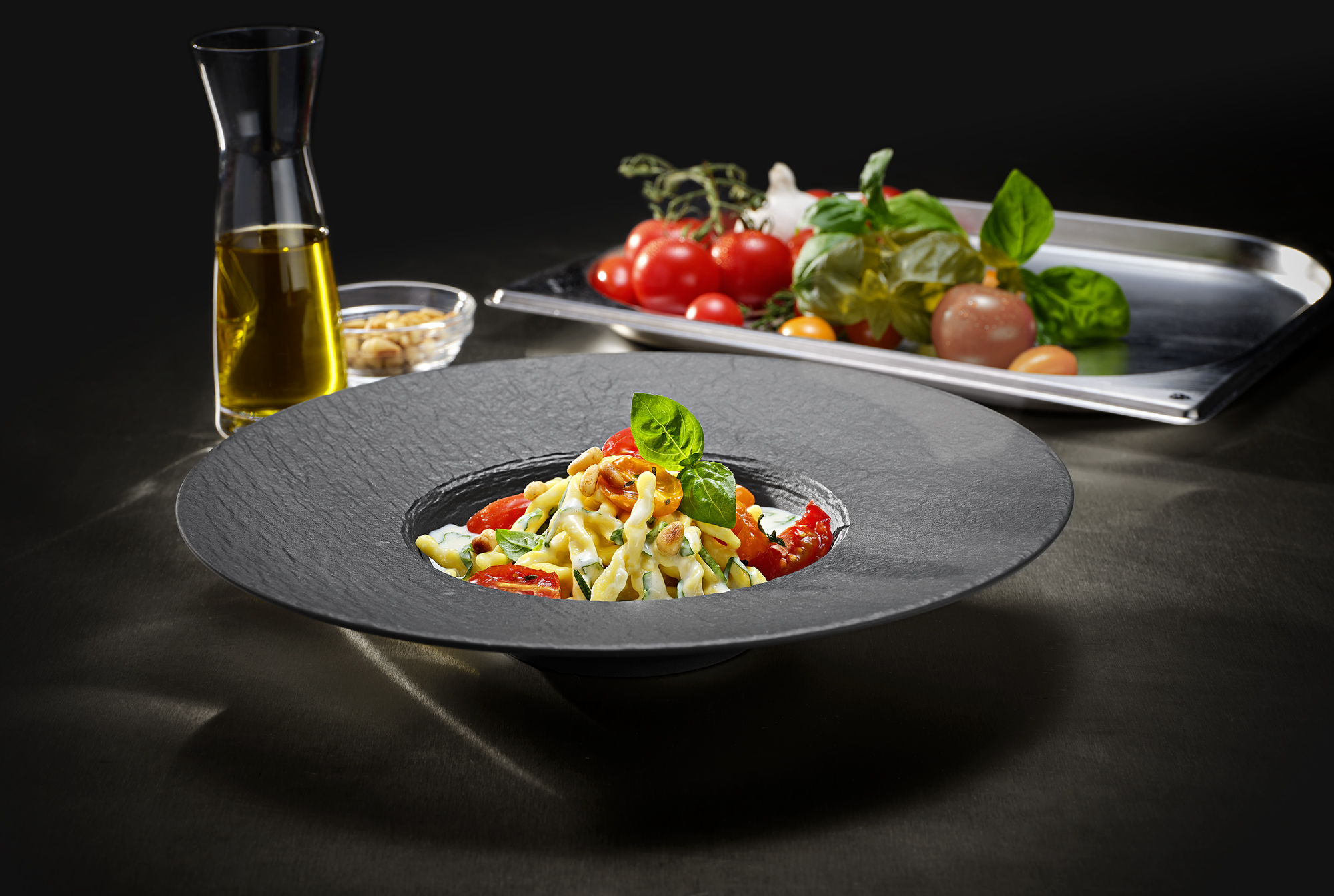 Strozzapreti with Basil Cream