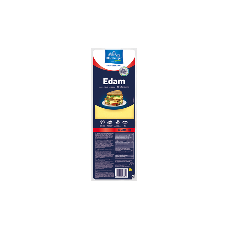 Oldenburger Edam Sliced 40% fat i. d. m., 1kg